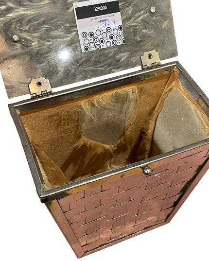 Vintage 1950s Dorset Rex Fifth Ave Metal mesh silver finish acrylic box purse