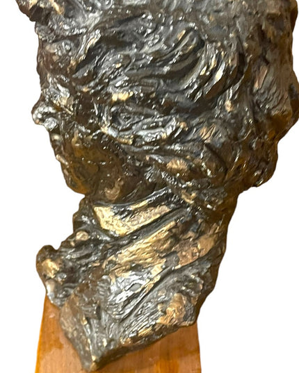 Vintage 1960s Beethoven Hand sculptured Austin Productions Statue on wood signed