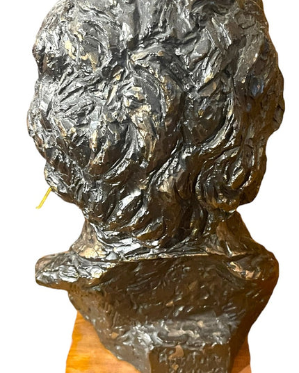 Vintage 1960s Beethoven Hand sculptured Austin Productions Statue on wood signed