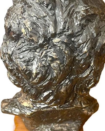 Vintage 1960s Beethoven Hand sculptured Austin Productions Statue on wood signed