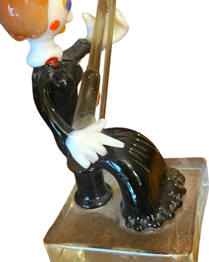 Vintage Murano Art Glass Venetian Italy Girl sitting playing a guitar hand made