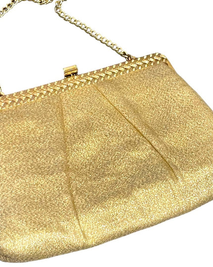 Vintage gold metalic with gold hardware wristlet 1950s