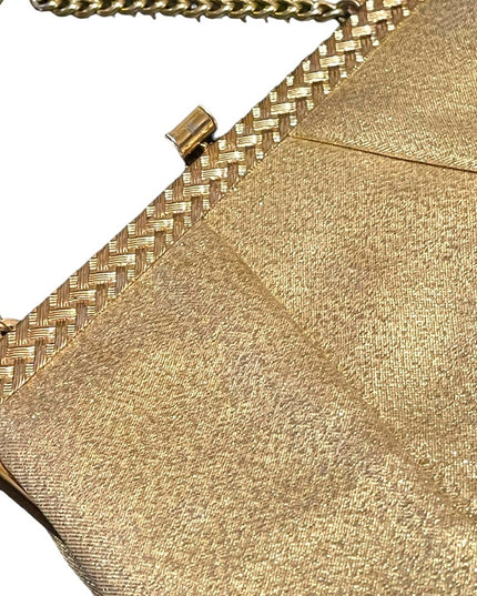 Vintage gold metalic with gold hardware wristlet 1950s