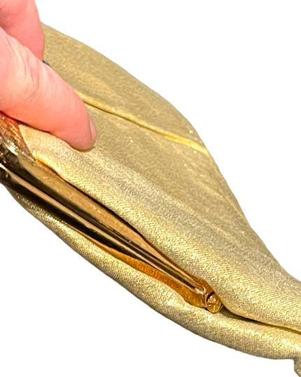 Vintage gold metalic with gold hardware wristlet 1950s
