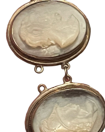 Antique MOP Pearl Hand carved sterling 800 Silver hand carved Cameo Bracelet