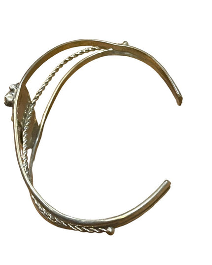 Vintage Native Southwestern Navajo MOP Pearl Bangle bracelet Silver