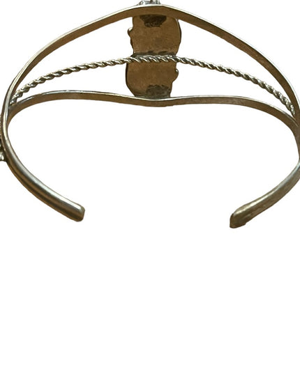 Vintage Native Southwestern Navajo MOP Pearl Bangle bracelet Silver