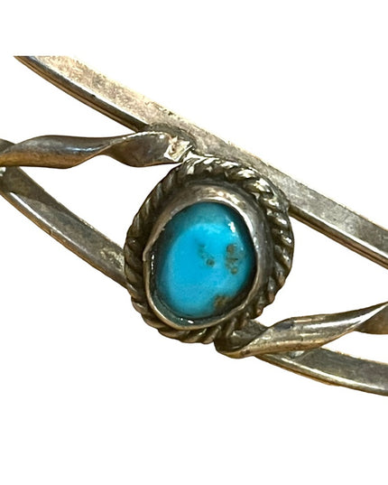 Vintage Silver Southwestern Turquoise hand made bangle bracelet