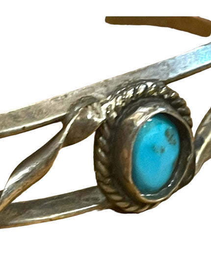 Vintage Silver Southwestern Turquoise hand made bangle bracelet