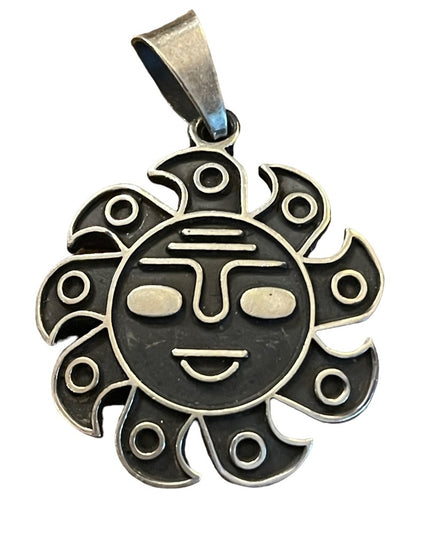 Vintage La Cara Del Sol Sterling silver Mexico 925 Necklace pendant Hallmarked