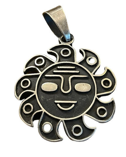 Vintage La Cara Del Sol Sterling silver Mexico 925 Necklace pendant Hallmarked