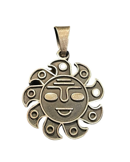 Vintage La Cara Del Sol Sterling silver Mexico 925 Necklace pendant Hallmarked