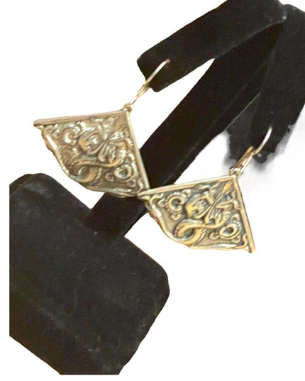 Vintage Sterling silver Double dragon Hallmarked Celtic dangle earring