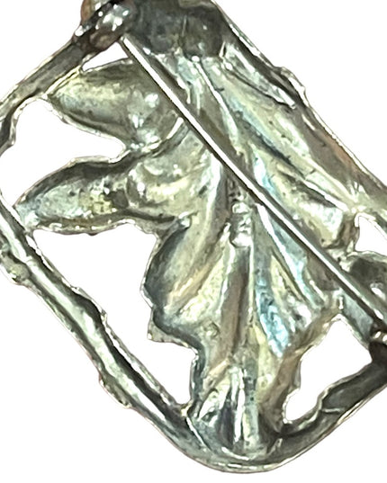 Vintage 1930s Scottish Thistle Sterling silver 925 antiqued small  Lapel brooch