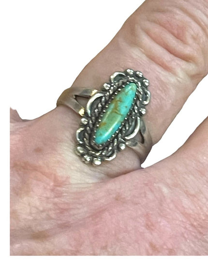 Vintage Sterling silver Bell Trading post Southwestern Turquoise  ring 925