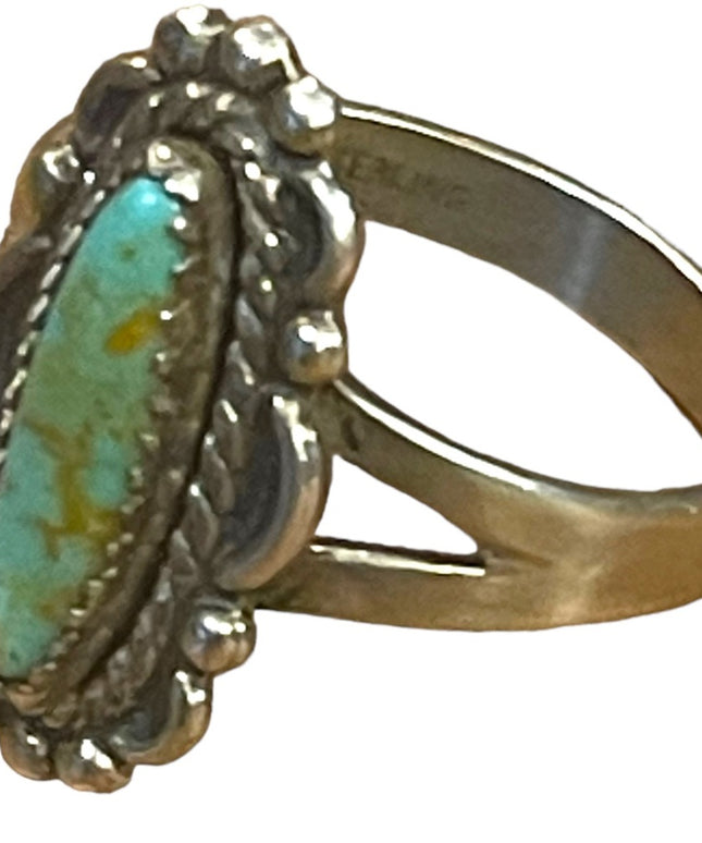 Vintage Sterling silver Bell Trading post Southwestern Turquoise  ring 925