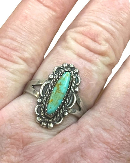 Vintage Sterling silver Bell Trading post Southwestern Turquoise  ring 925