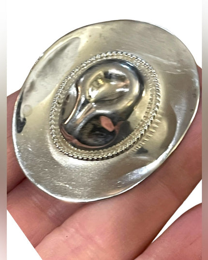 Sterling Mexico TS 77 Cowboy Hat Southwestern Brooch Pin