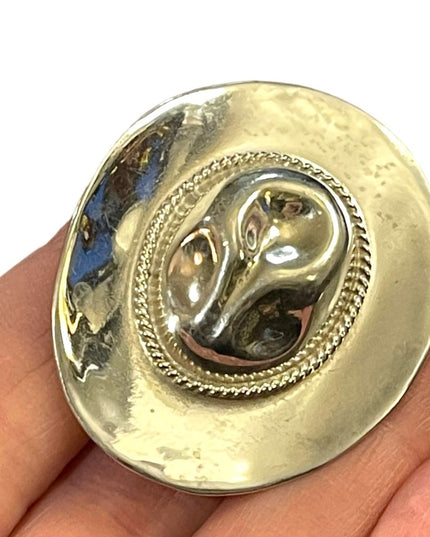 Sterling Mexico TS 77 Cowboy Hat Southwestern Brooch Pin