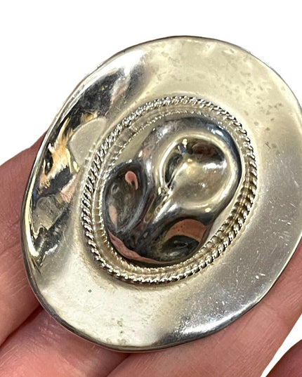 Sterling Mexico TS 77 Cowboy Hat Southwestern Brooch Pin