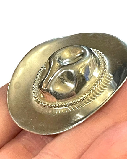 Sterling Mexico TS 77 Cowboy Hat Southwestern Brooch Pin