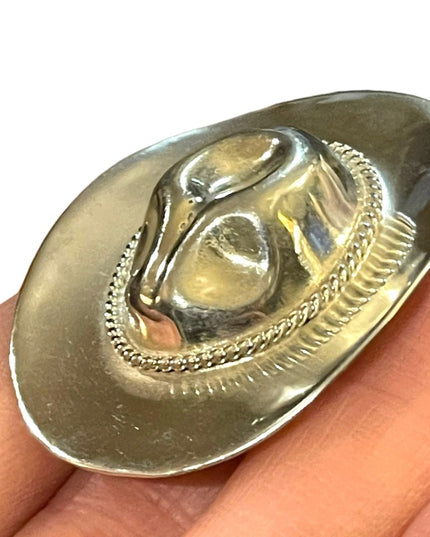 Sterling Mexico TS 77 Cowboy Hat Southwestern Brooch Pin