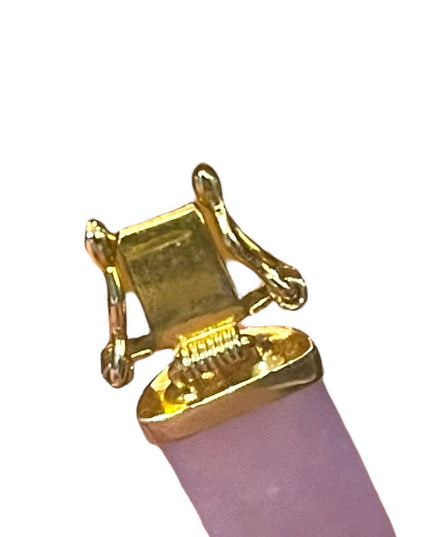Sterling silver 925 Gold plt Lucky chinese purple Jade link bracelet