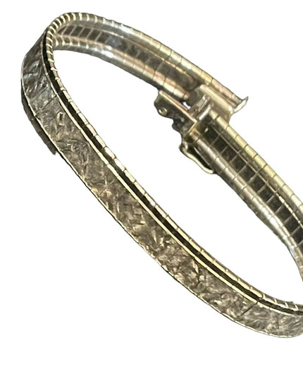 Sterling silver 925 Italy Fancy diamomd cut bracelet etched design