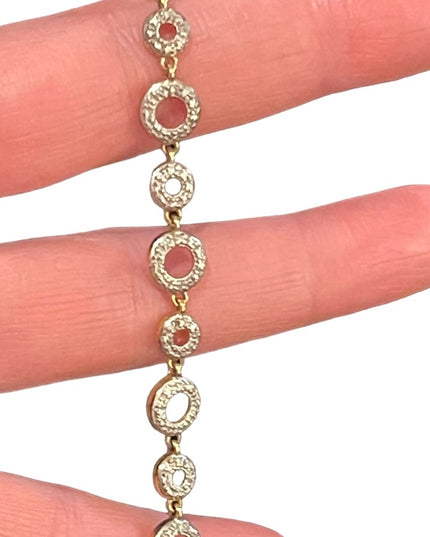 Sterling silver 925 gold plt fancy circle ⭕️ link bracelet