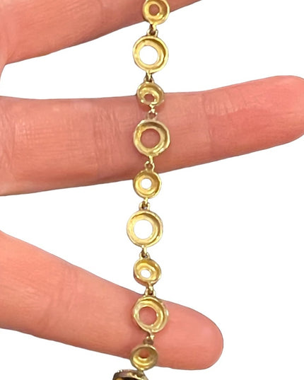 Sterling silver 925 gold plt fancy circle ⭕️ link bracelet