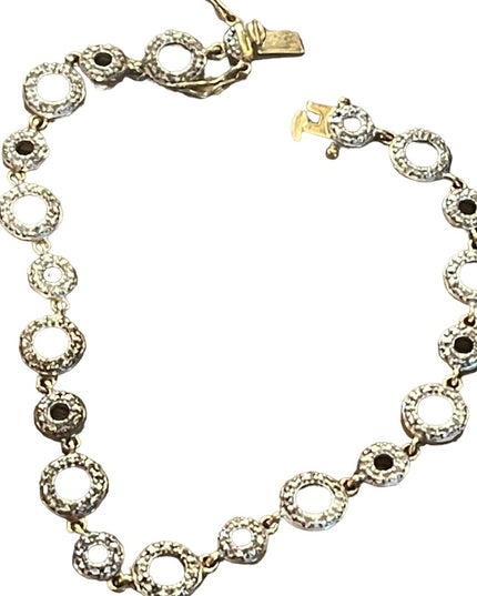 Sterling silver 925 gold plt fancy circle ⭕️ link bracelet