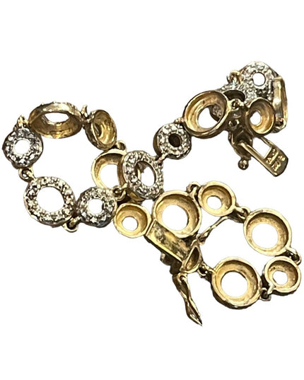 Sterling silver 925 gold plt fancy circle ⭕️ link bracelet