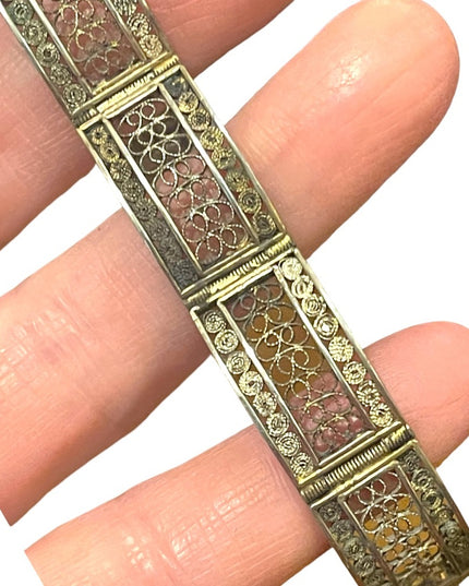 Antique 800 silver filagree wire work  Fancy bracelet