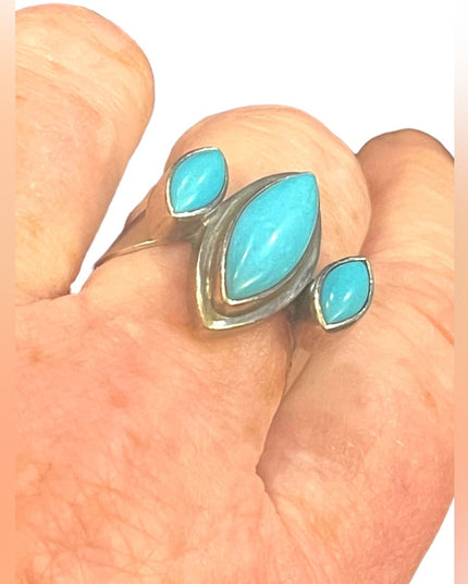 Vintage sterling silver 925 Turquoise southwestern mens ring