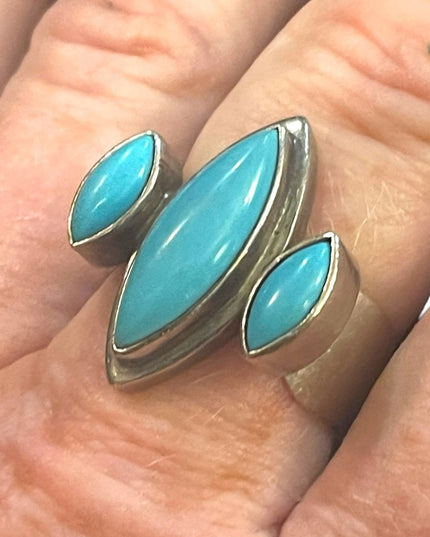 Vintage sterling silver 925 Turquoise southwestern mens ring