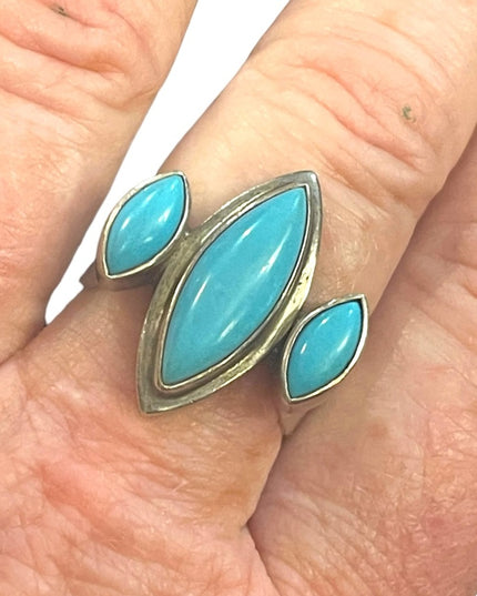Vintage sterling silver 925 Turquoise southwestern mens ring