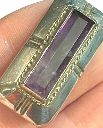 Vintage Sterling silver 925 Mexico DF EA Pre 1948 Lovely amethyst brooch