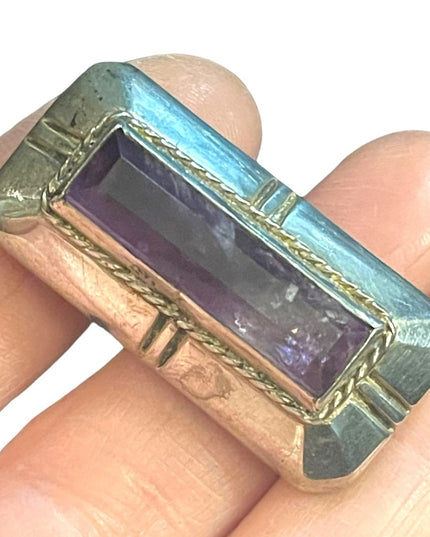 Vintage Sterling silver 925 Mexico DF EA Pre 1948 Lovely amethyst brooch