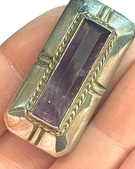 Vintage Sterling silver 925 Mexico DF EA Pre 1948 Lovely amethyst brooch