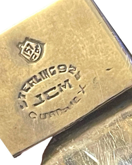 Sterling Silver story panel bracelet signed JCM Mexico eagle assay Taxco