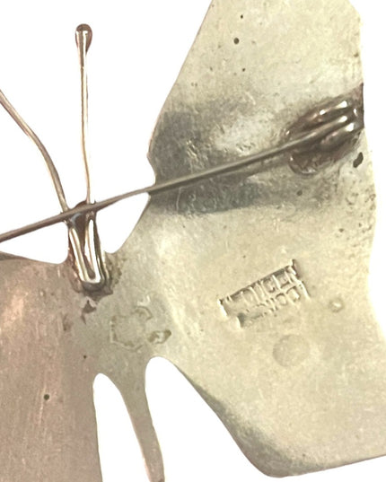 Large Sterling silver? Hecho En Mexico Abalone Butterfly brooch