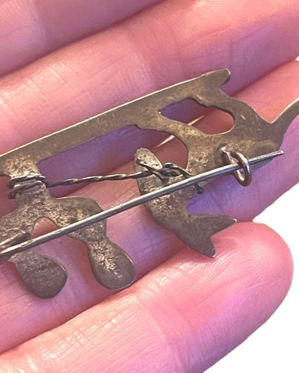 Antique Sterling silver 925 Cactus and donkey brooch
