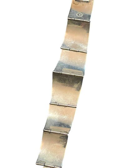 Vintage Silver & gold Two Tone Aztec Mayan Bracelet Mexico symbols  calendar
