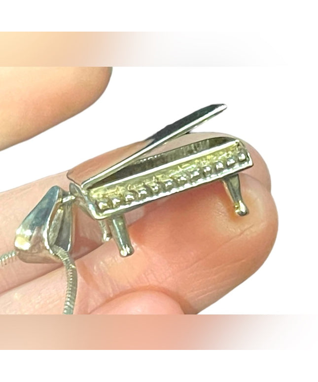 Vintage Mid century Taxco Mexico LG Grand piano necklace & Pendant sterling 925