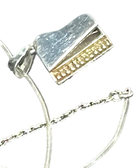 Vintage Mid century Taxco Mexico LG Grand piano necklace & Pendant sterling 925