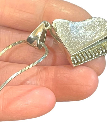 Vintage Mid century Taxco Mexico LG Grand piano necklace & Pendant sterling 925