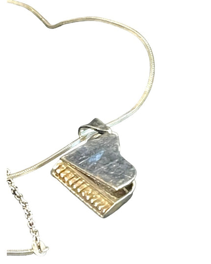 Vintage Mid century Taxco Mexico LG Grand piano necklace & Pendant sterling 925