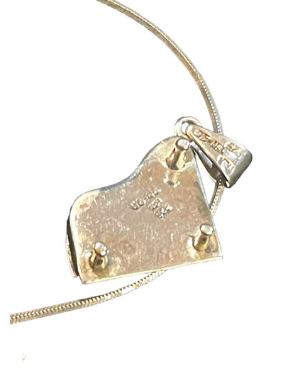 Vintage Mid century Taxco Mexico LG Grand piano necklace & Pendant sterling 925