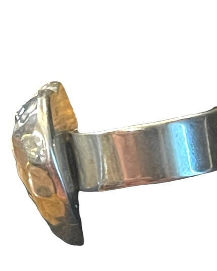Vintage Taxco Mexico Artisan large hammered heart ring Sterling 925