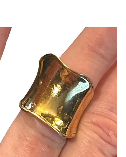 Stunning Charles Garnier Gold Plt sterling Silver 925 Modernist ring